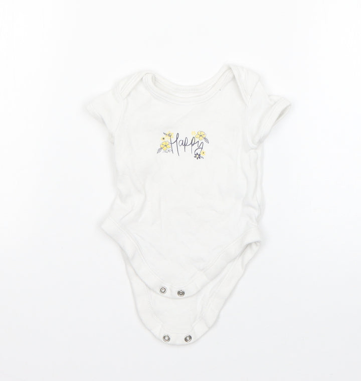 George Boys White  Cotton Romper One-Piece Size 0-3 Months