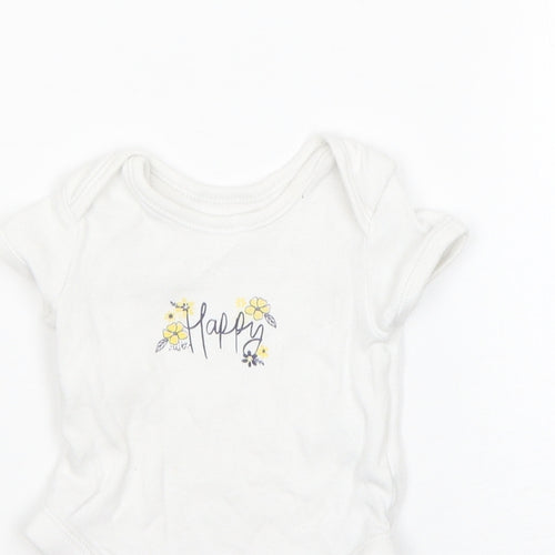 George Boys White  Cotton Romper One-Piece Size 0-3 Months