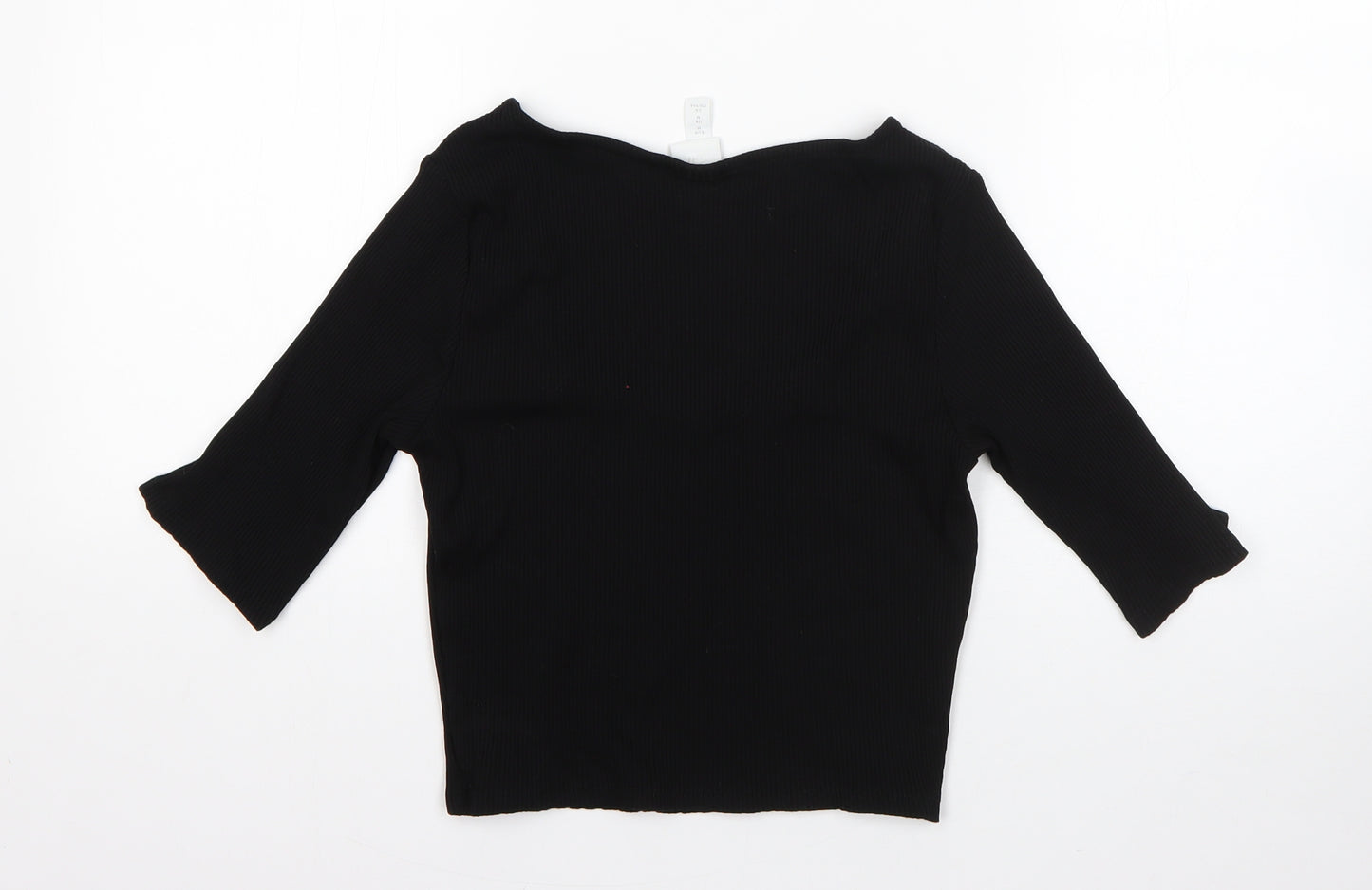 H&M Womens Black  Viscose Basic Blouse Size M Round Neck