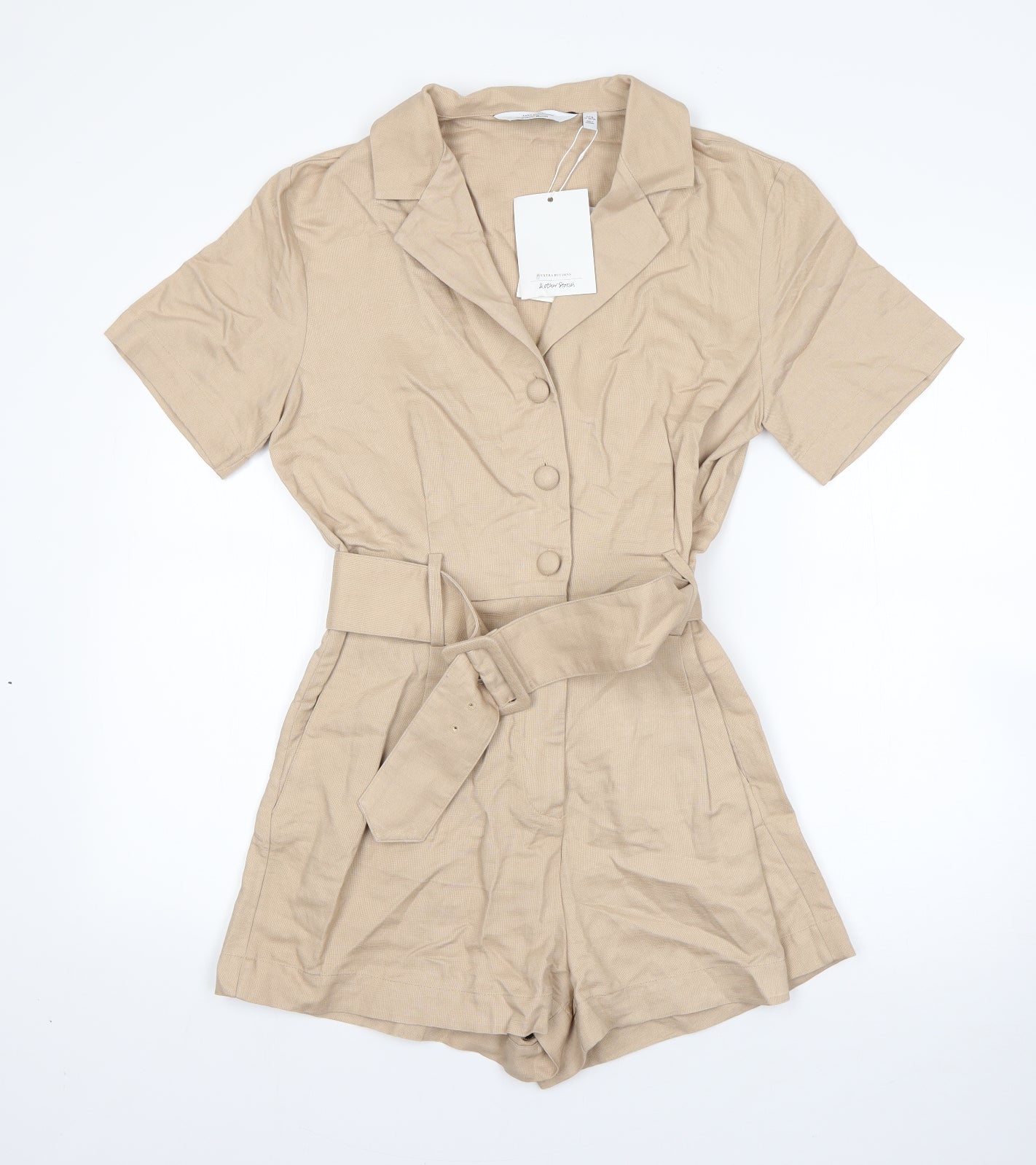 Paris Atelier Womens Beige  Viscose Playsuit One-Piece Size 10