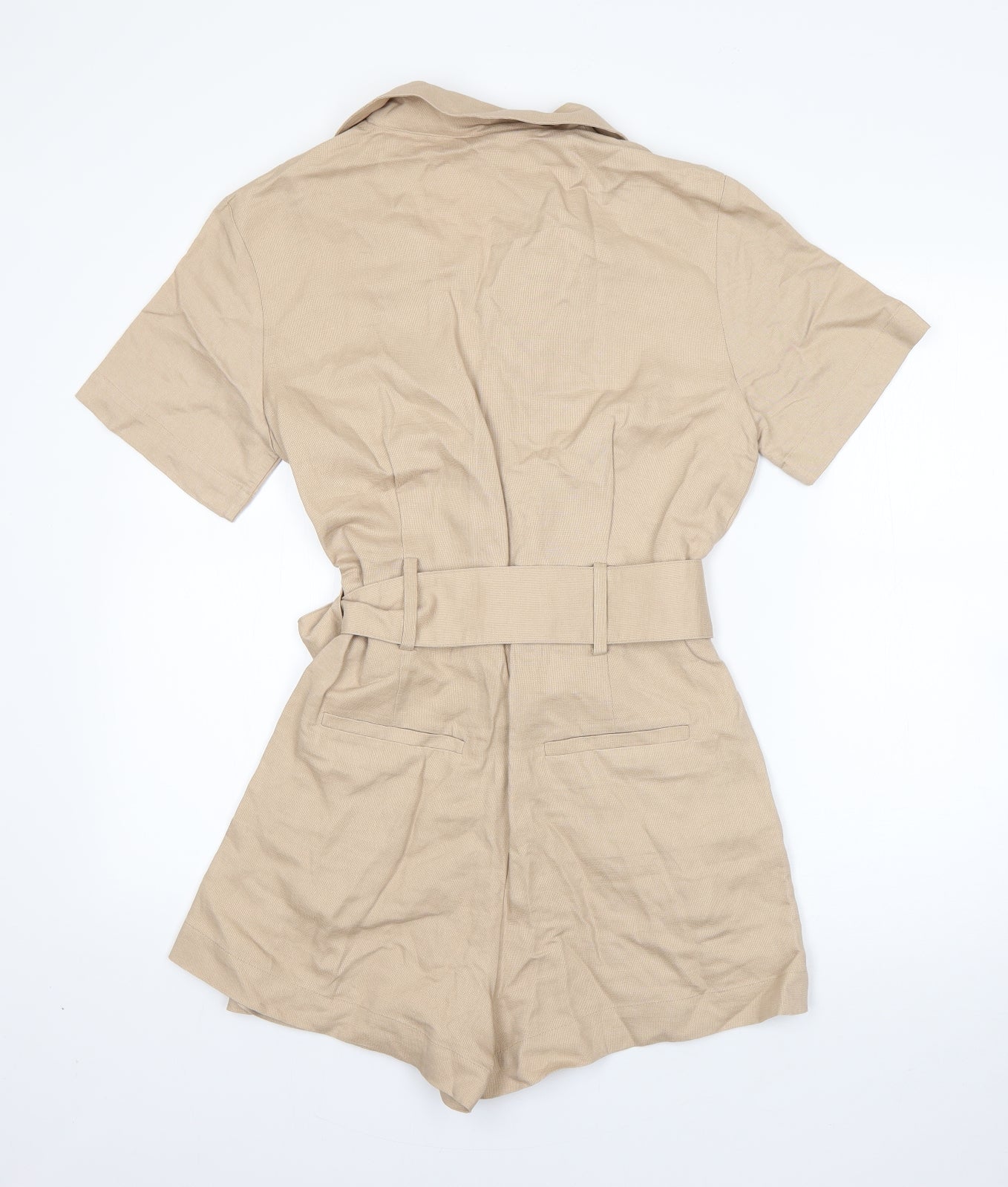 Paris Atelier Womens Beige  Viscose Playsuit One-Piece Size 10