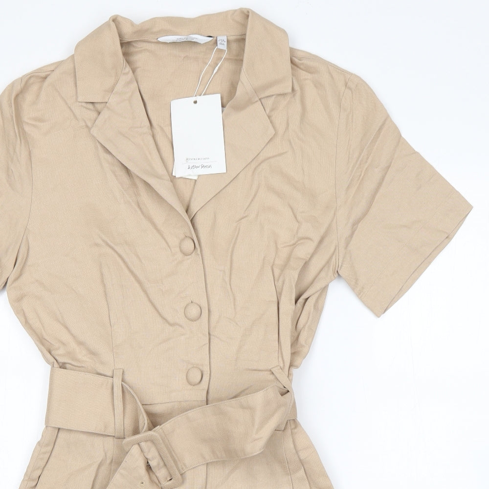 Paris Atelier Womens Beige  Viscose Playsuit One-Piece Size 10