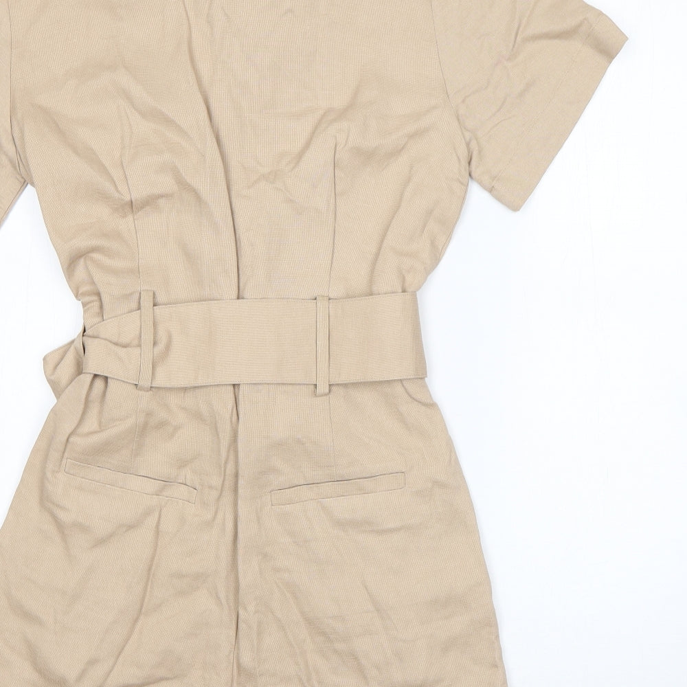 Paris Atelier Womens Beige  Viscose Playsuit One-Piece Size 10
