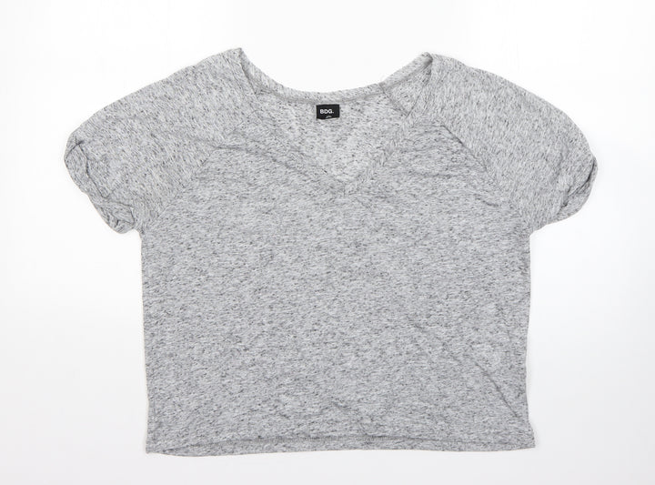 BDG Womens Grey Polyester Basic Blouse Size S V-Neck