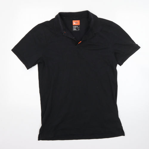 Nike Mens Black  Cotton  Polo Size S Collared