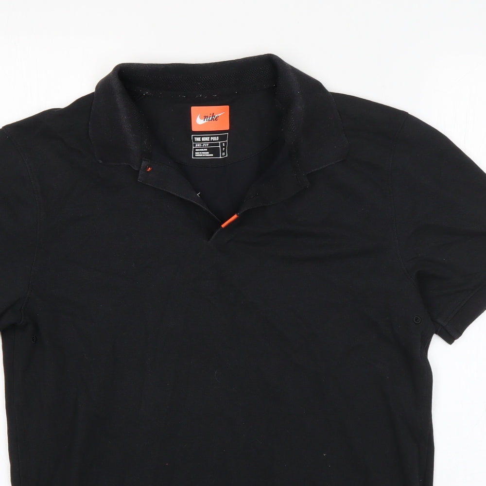 Nike Mens Black  Cotton  Polo Size S Collared