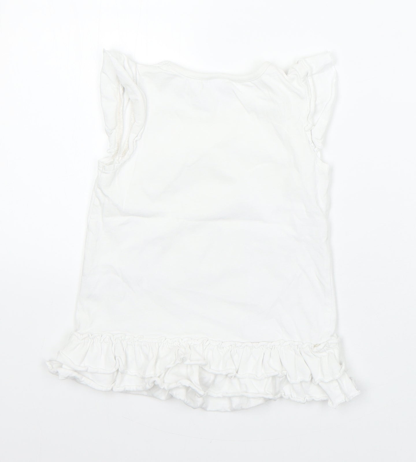 George Girls White  Cotton Basic T-Shirt Size 18-24 Months Round Neck  - disney sofia