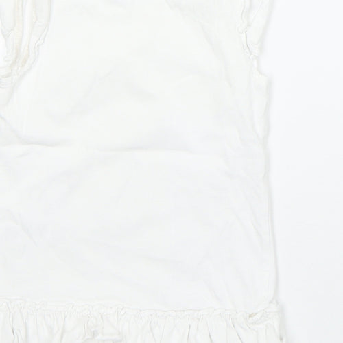 George Girls White  Cotton Basic T-Shirt Size 18-24 Months Round Neck  - disney sofia