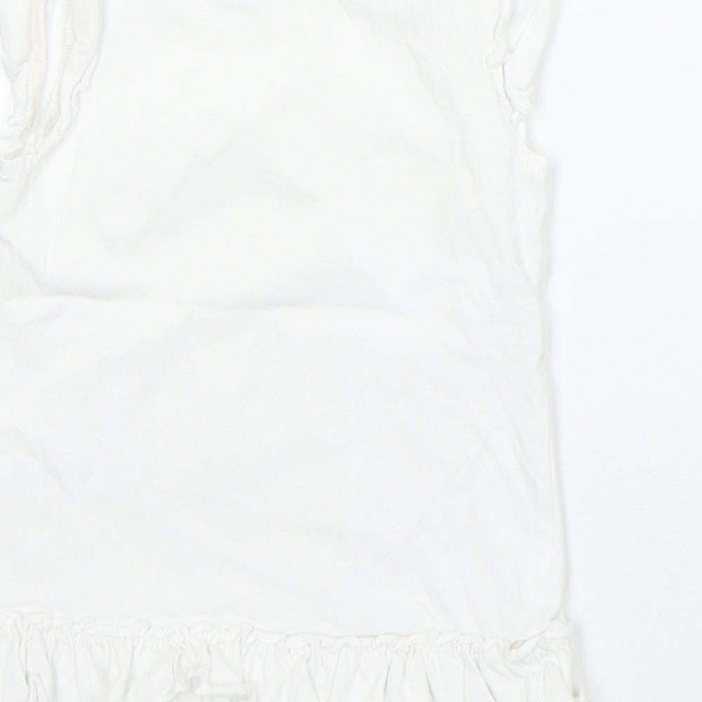 George Girls White  Cotton Basic T-Shirt Size 18-24 Months Round Neck  - disney sofia