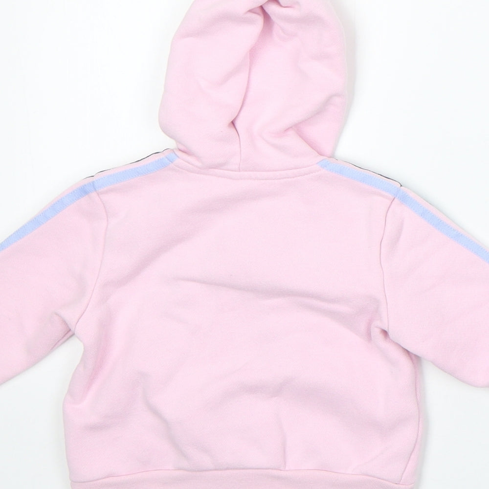 adidas Girls Pink  Cotton Full Zip Jumper Size 6-9 Months  Zip