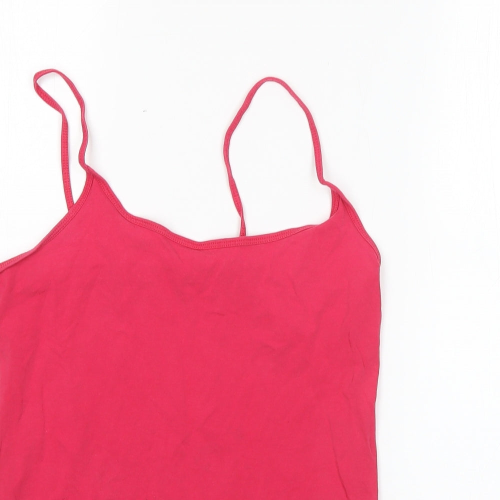NEXT Womens Pink  Cotton Basic Tank Size 10 V-Neck