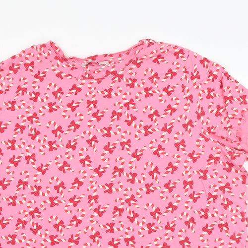 George Womens Pink  Cotton  Pyjama Top Size XL   - christmas candy cane