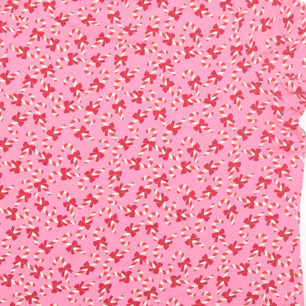 George Womens Pink  Cotton  Pyjama Top Size XL   - christmas candy cane