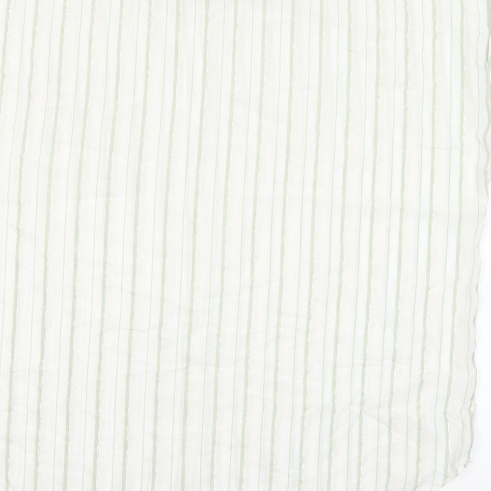George Womens White Striped Linen Basic Blouse Size 18 Collared