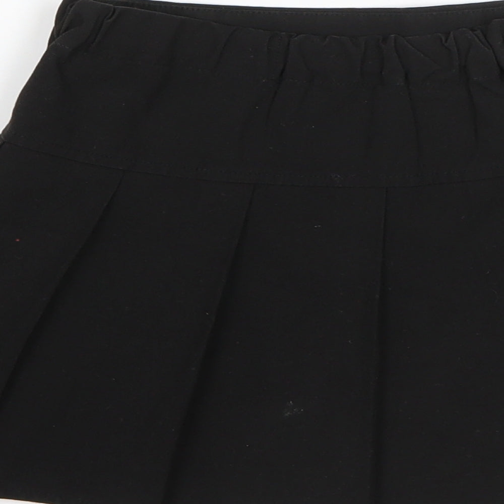 M&S Girls Black  Polyester Skater Skirt Size 2-3 Years  Regular