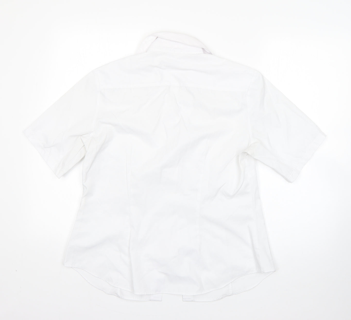 Wensum Womens White  Cotton Basic Blouse Size 12 Collared