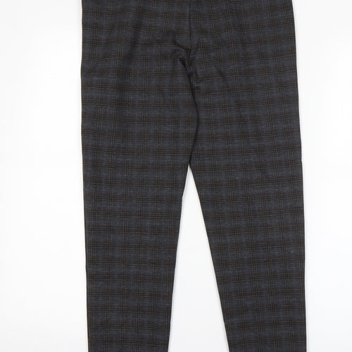 Primark Womens Grey Check Viscose Dress Pants Trousers Size 8 L26 in Regular