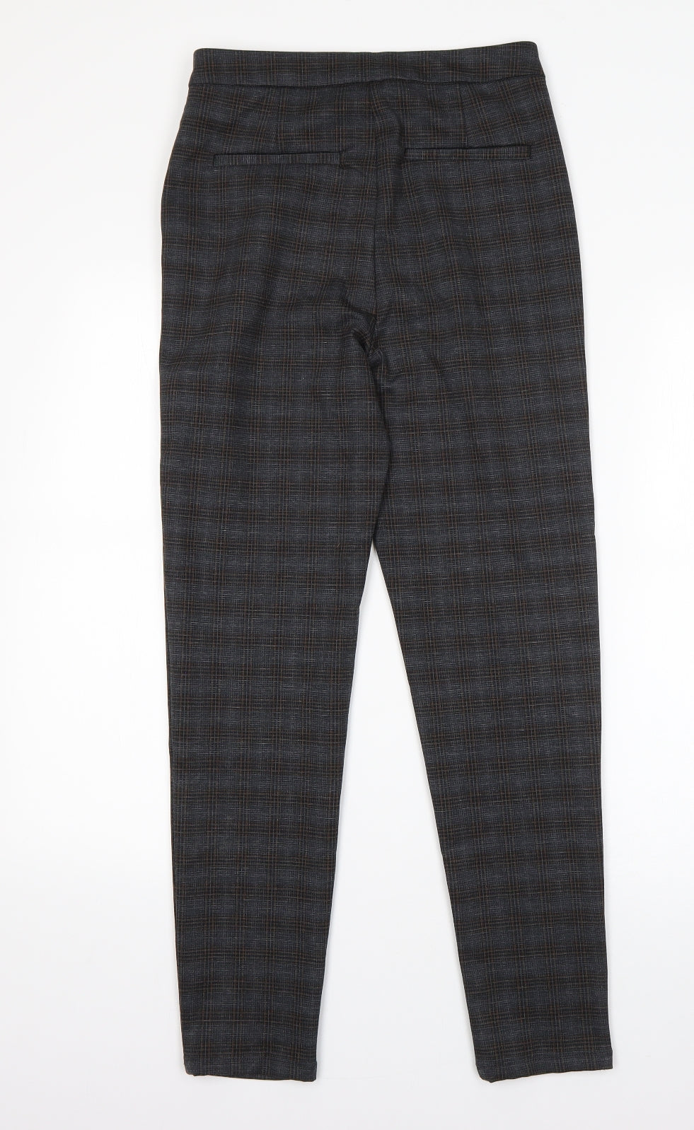 Primark Womens Grey Check Viscose Dress Pants Trousers Size 8 L26 in Regular