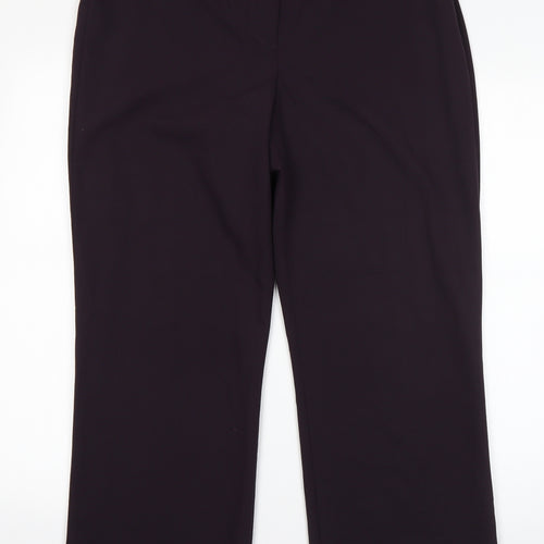 GEORGES RECH Womens Purple  Wool Dress Pants Trousers Size 14 L26 in Regular