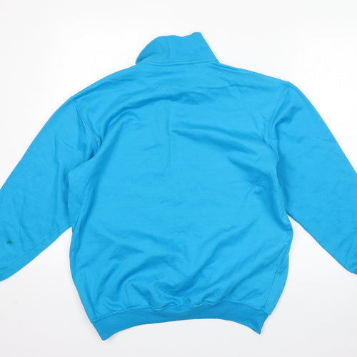 St Michael's Womens Blue Collared  100% Cotton Pullover Jumper Size 12