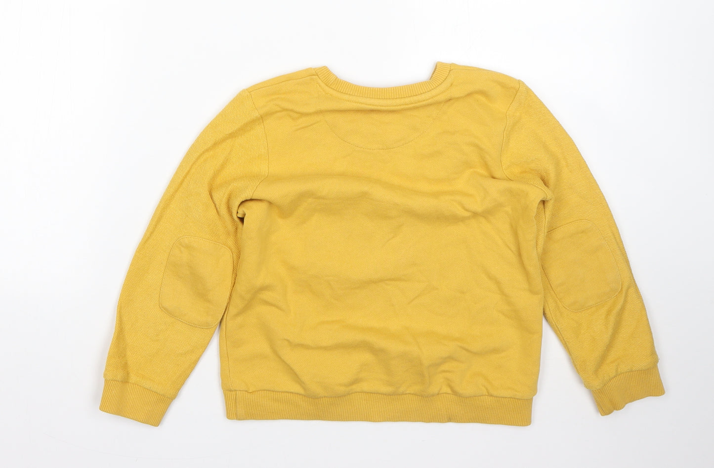 Nutmeg Boys Yellow Round Neck  Cotton Pullover Jumper Size 5-6 Years   - dinosaur