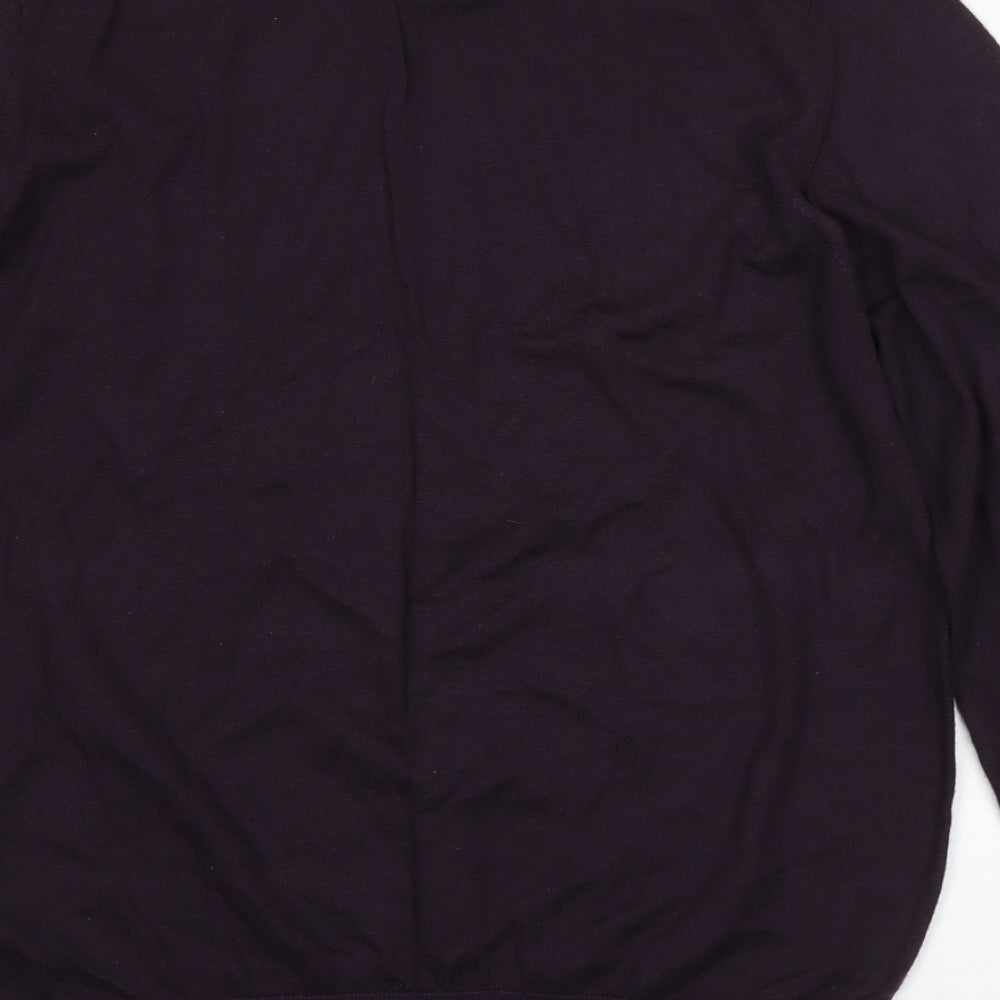 M&S Mens Purple Round Neck  Wool Pullover Jumper Size L