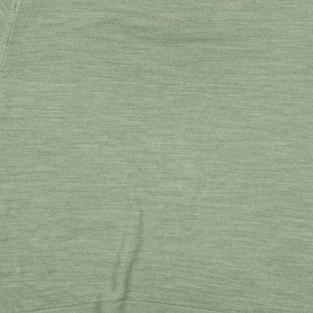 M&S Womens Green Round Neck  Acrylic Pullover Jumper Size 22
