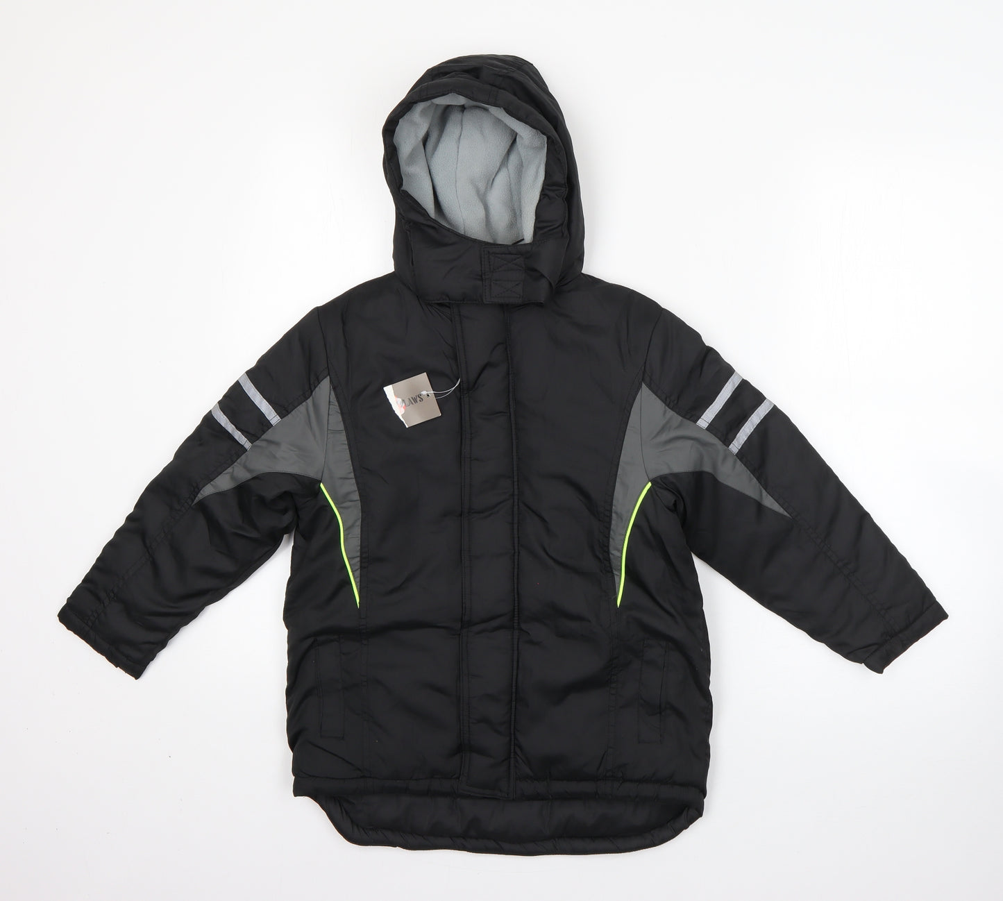Urban Outlaws Boys Black   Puffer Jacket Coat Size 6-7 Years  Zip