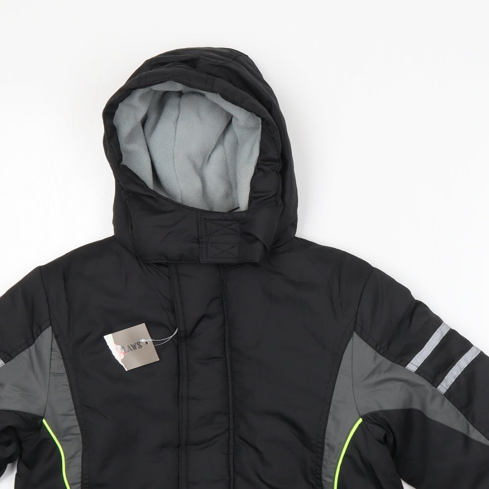 Urban Outlaws Boys Black   Puffer Jacket Coat Size 6-7 Years  Zip