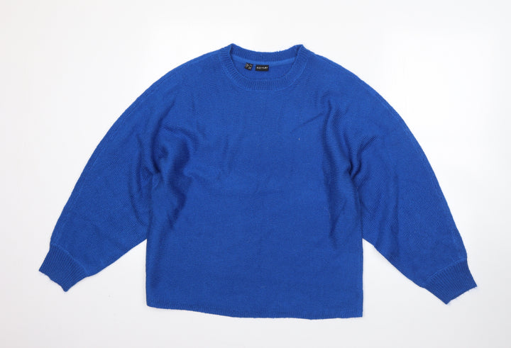 Body Flirt Womens Blue Round Neck Acrylic Pullover Jumper Size S