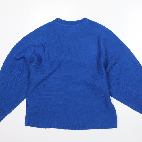 Body Flirt Womens Blue Round Neck  Acrylic Pullover Jumper Size S