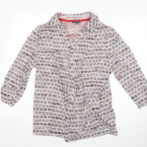 M&S Womens Grey Polka Dot Cotton  Nightshirt Size 14