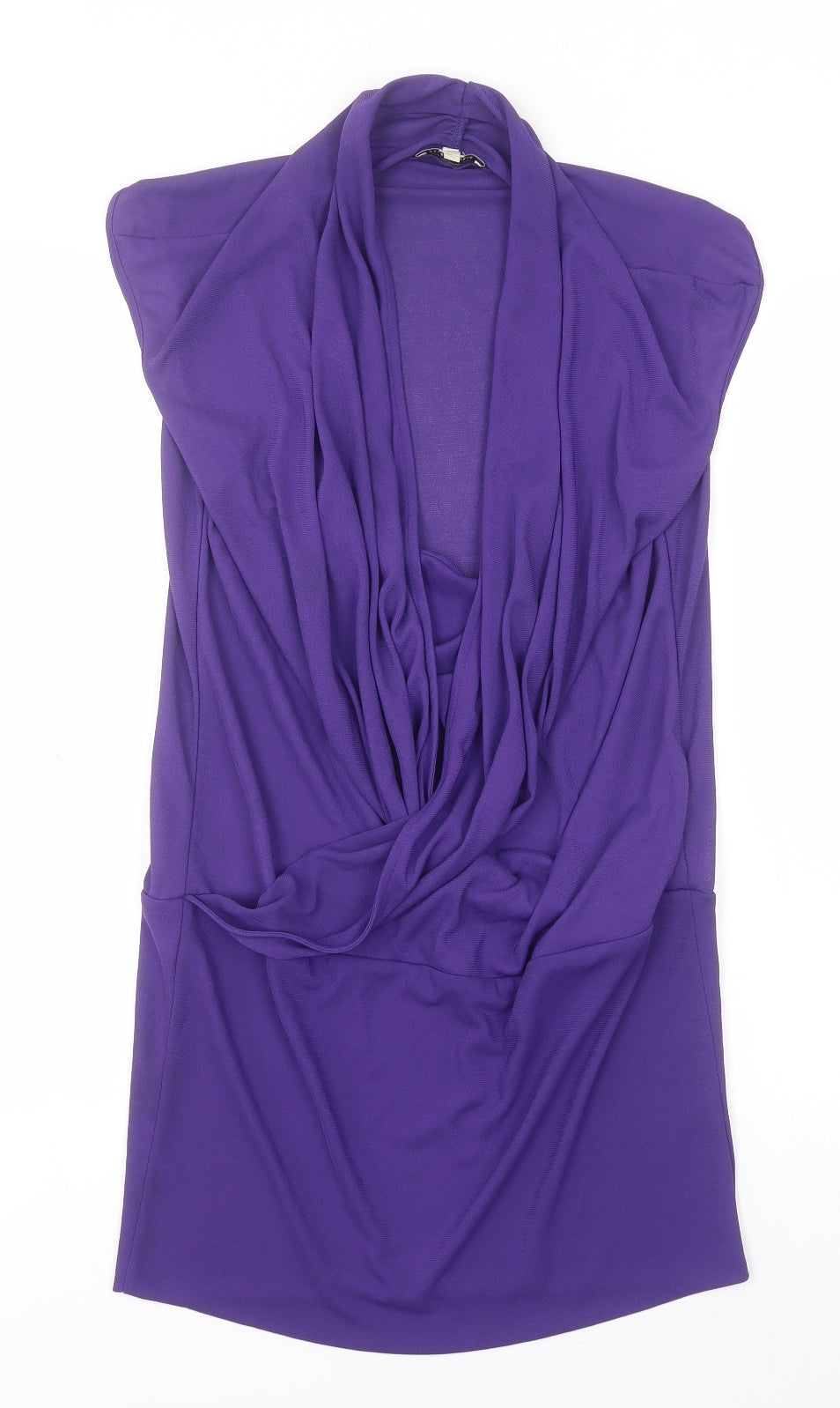 River Island Womens Blue  Polyester Basic Blouse Size 12 V-Neck