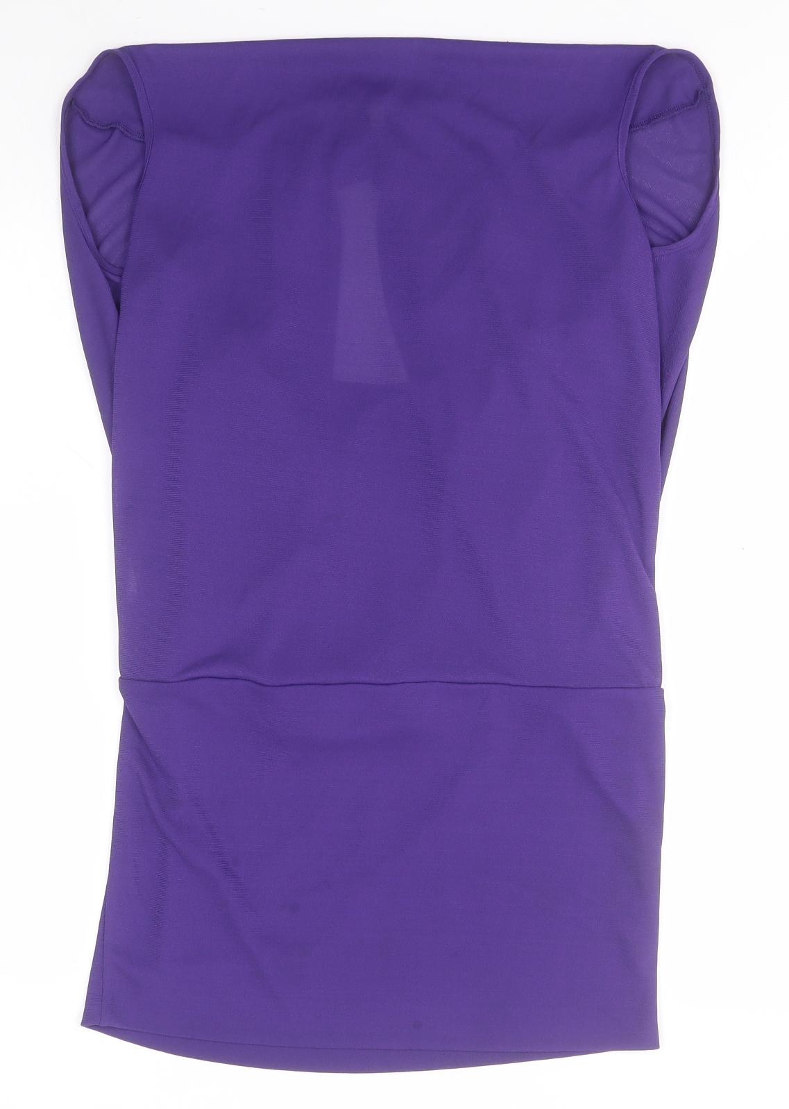 River Island Womens Blue  Polyester Basic Blouse Size 12 V-Neck