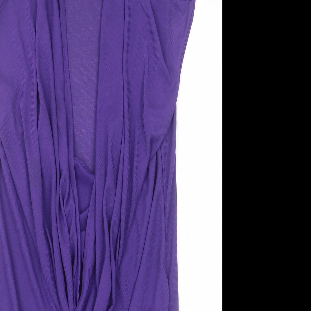 River Island Womens Blue  Polyester Basic Blouse Size 12 V-Neck