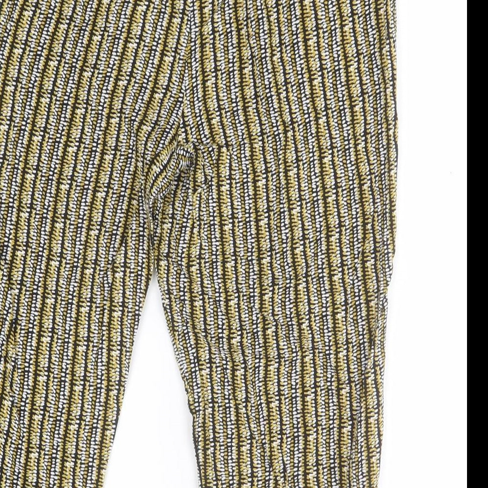 Papaya Womens Black Polka Dot Viscose Trousers  Size 14 L20 in Regular