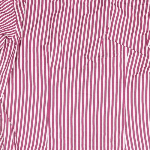 Savoy Taylors Guild Mens White Striped Cotton  Button-Up Size 15.5 Collared