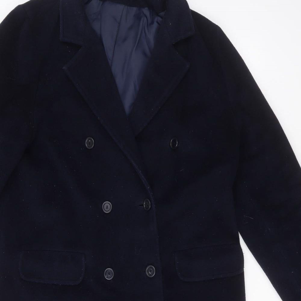 Preworn Womens Blue   Overcoat Coat Size 14