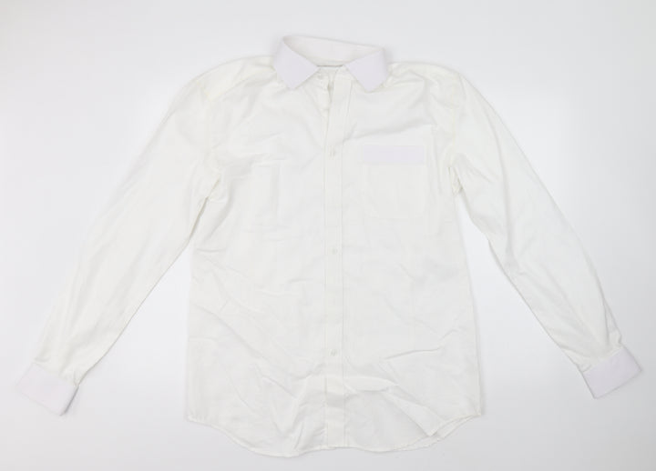 Embassy Mens White Button-Up Collared