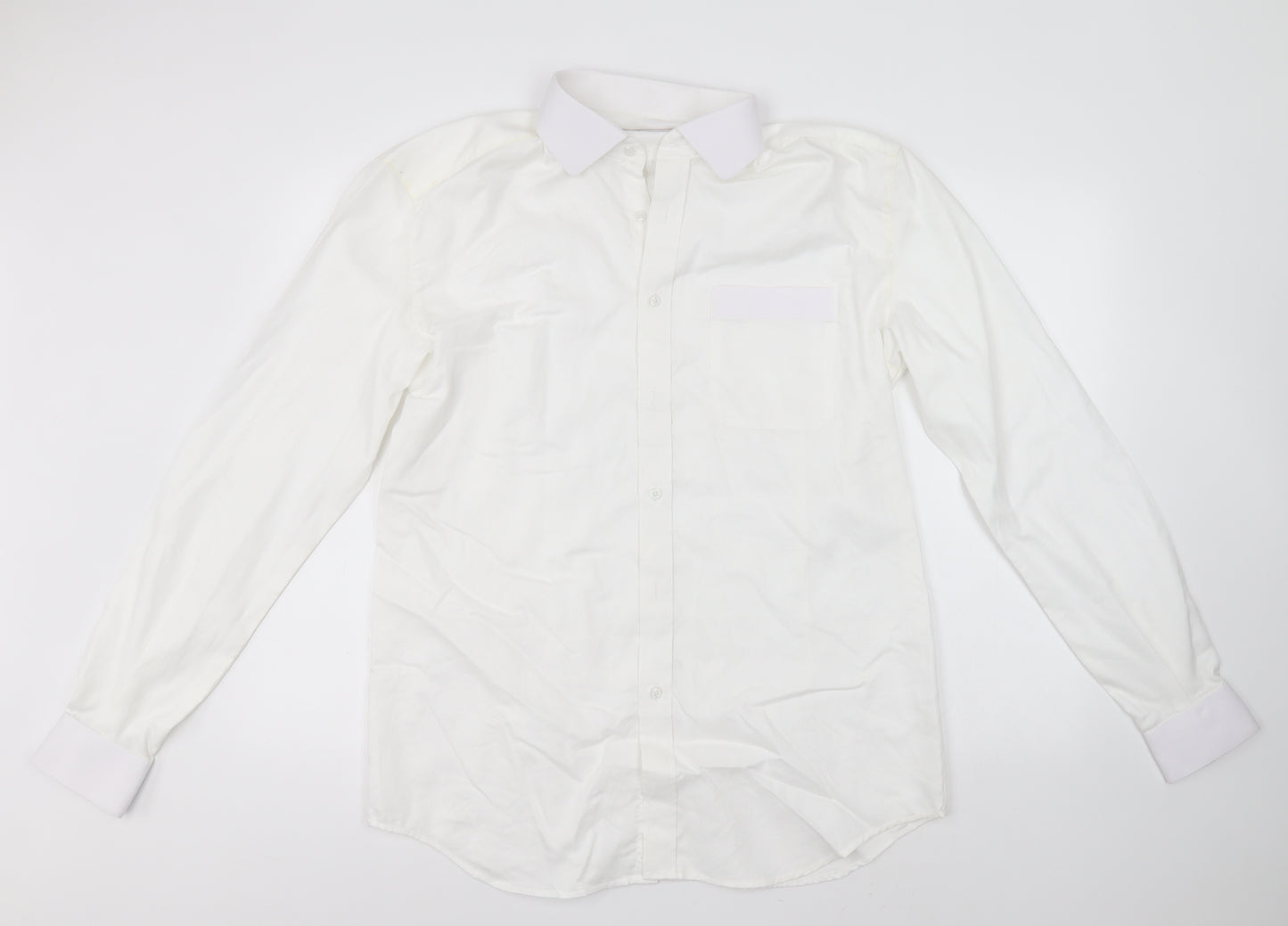 Embassy Mens White    Button-Up  Collared