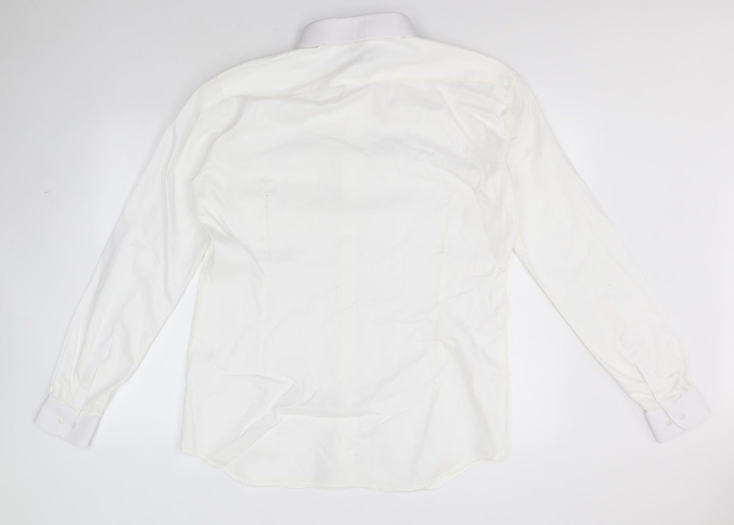 Embassy Mens White    Button-Up  Collared