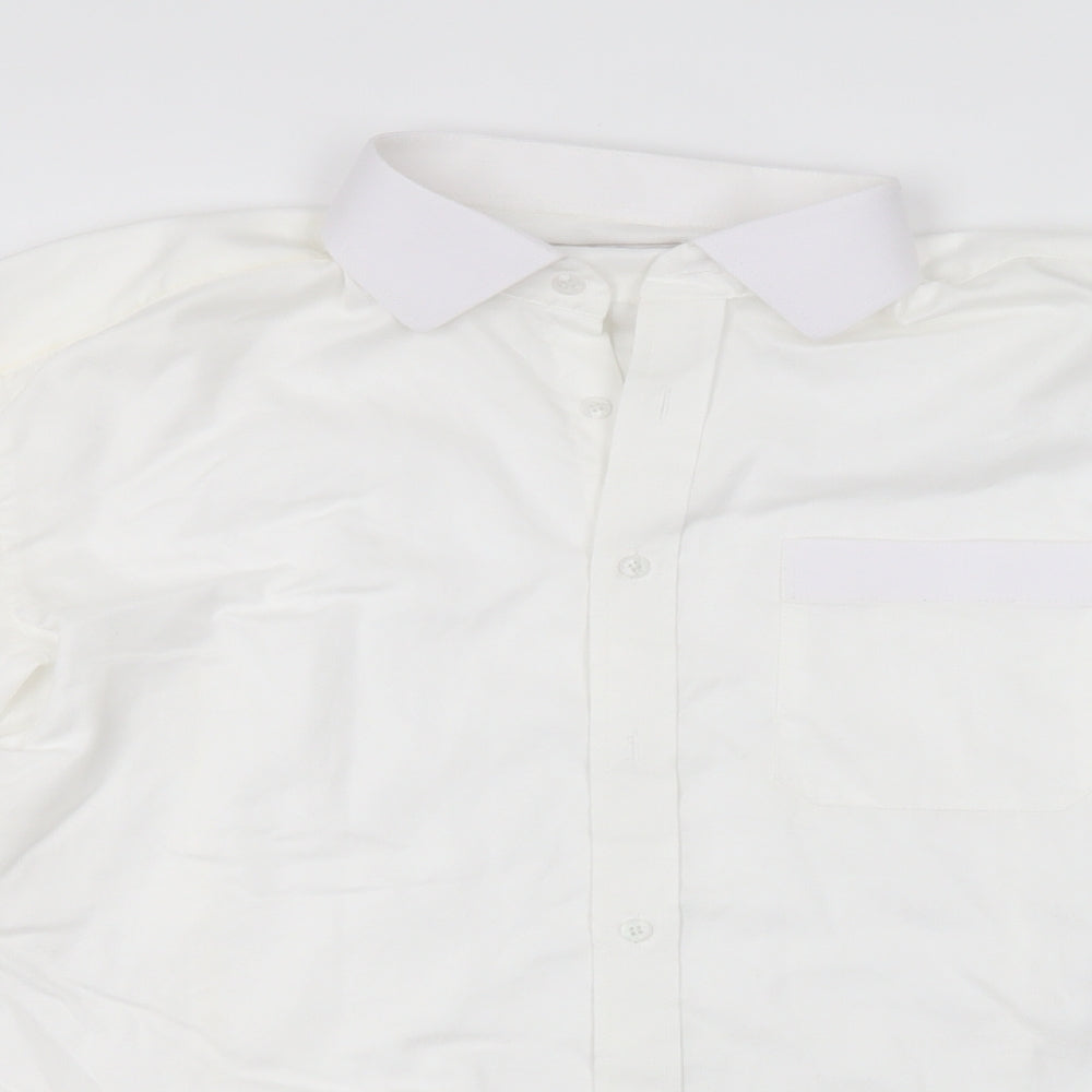Embassy Mens White    Button-Up  Collared