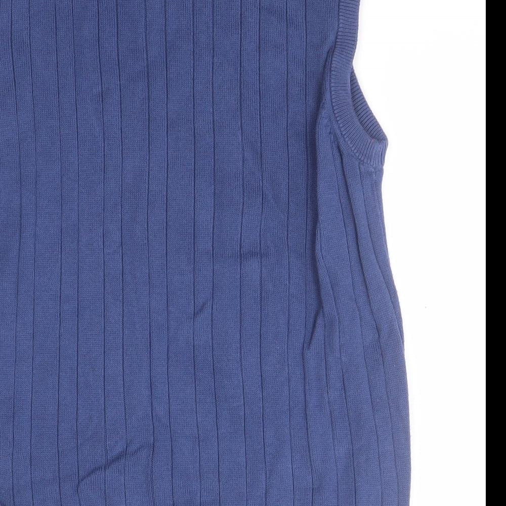 Marks and Spencer Mens Blue V-Neck  Cotton Pullover Jumper Size M