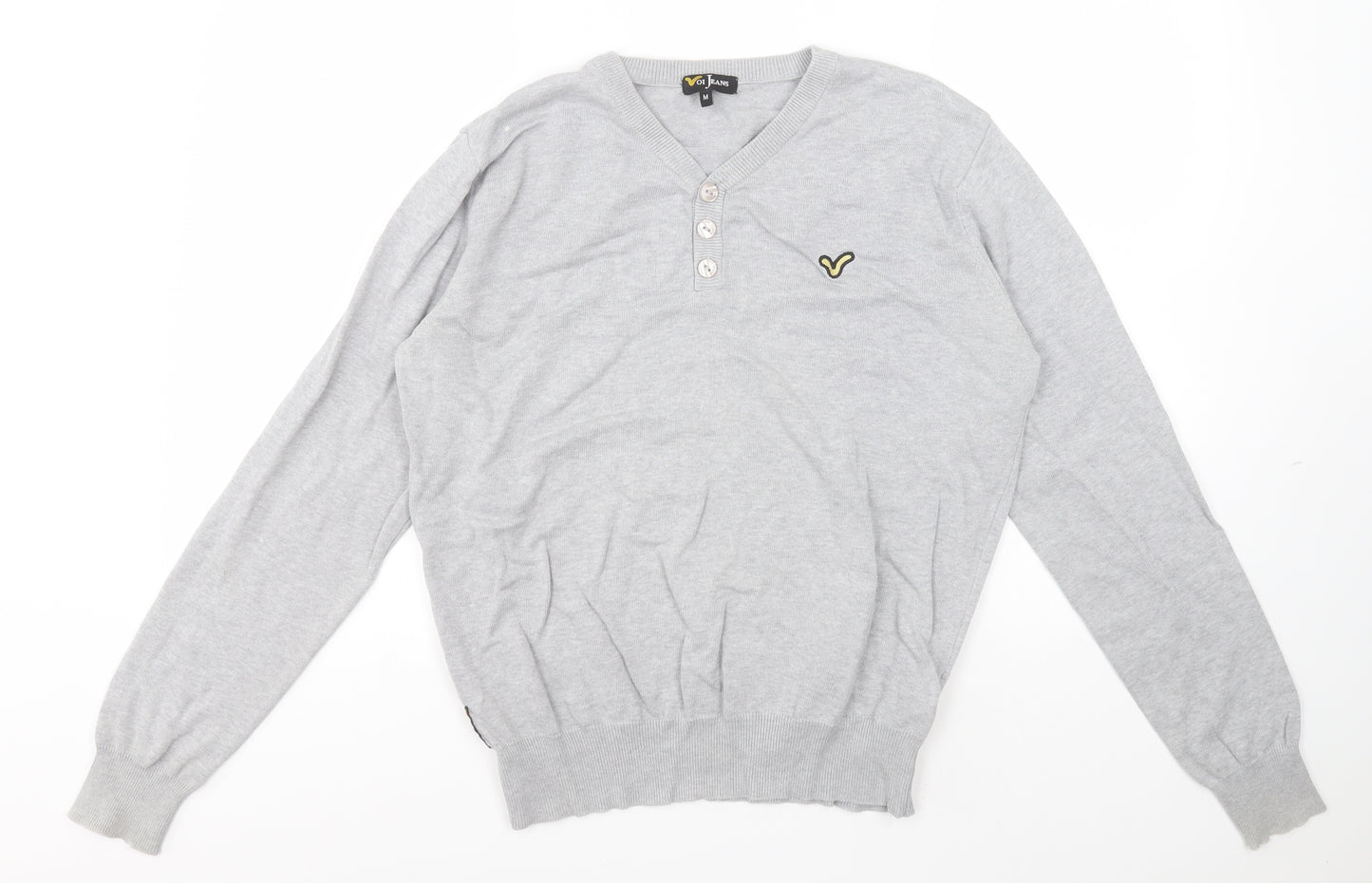 Voi Jeans Mens Grey V-Neck   Pullover Jumper Size M