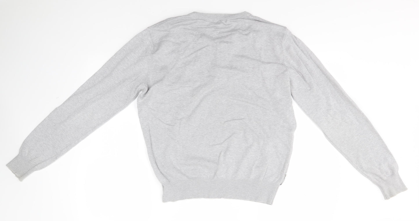 Voi Jeans Mens Grey V-Neck   Pullover Jumper Size M