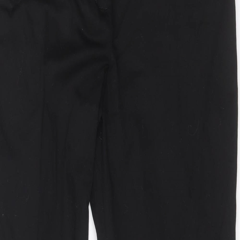 Marks and Spencer Womens Black  Cotton Trousers  Size 14 L28 in Regular