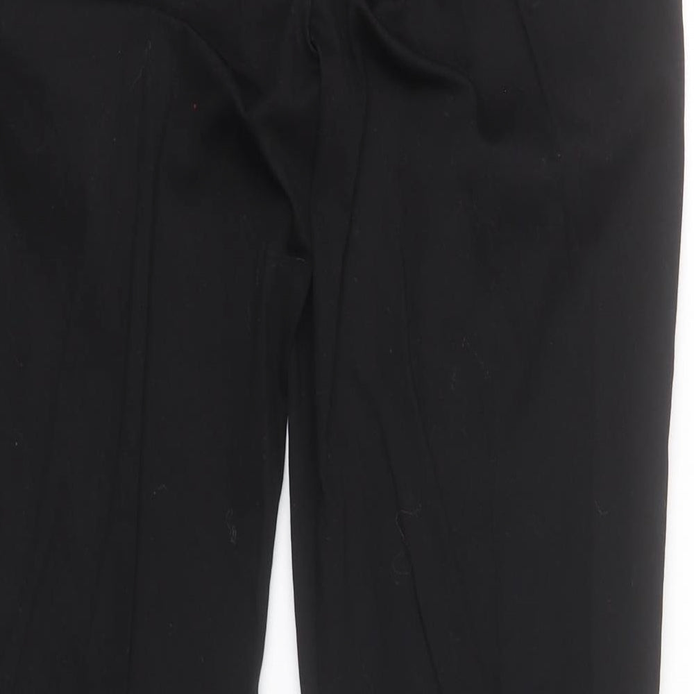 Marks and Spencer Womens Black  Cotton Trousers  Size 14 L28 in Regular