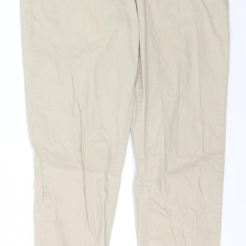 NEXT Womens Beige  Cotton Chino Trousers Size 14 L29 in Regular