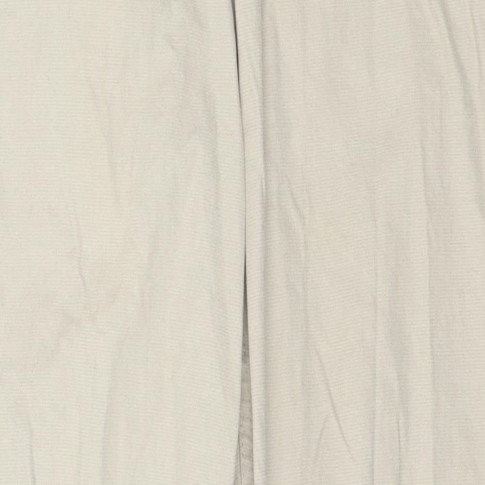 NEXT Womens Beige  Cotton Chino Trousers Size 14 L29 in Regular