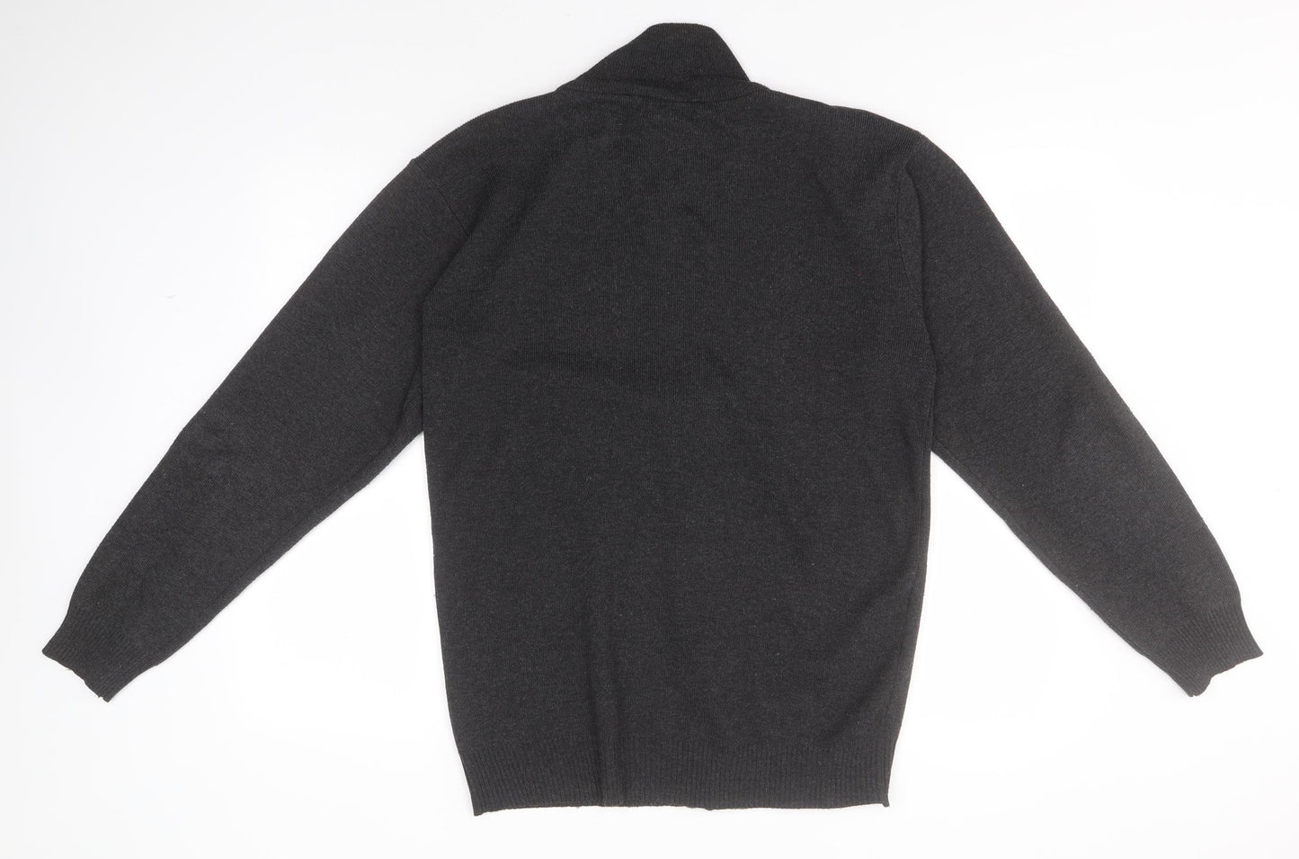 Foglie Rosse Womens Grey Crew Neck  Acrylic Full Zip Jumper Size 2XL